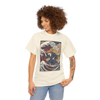 Ronin and the Wave Ukiyo-e T-Shirt - Heavy Cotton Classic Fit Tee - Unisex Off White