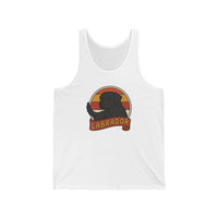 Retro 70s Sunset Labrador Tank Top - Lightweight Retail Fit Jersey - Unisex White