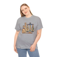 Egyptian Scales Pharaoh Cat Graphic T-Shirt - Heavy Cotton Classic Fit Tee - Unisex White