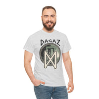 Dagaz Rune Threshold Portal T-Shirt - Heavy Cotton Classic Fit Tee - Unisex White