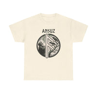 Ansuz Rune Divine Speech Graphic T-Shirt - Heavy Cotton Classic Fit Tee - Unisex White