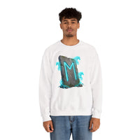 Ehwaz Rune Spirit Horse Sweatshirt - Heavy Blend Classic Fit Crewneck - Unisex White
