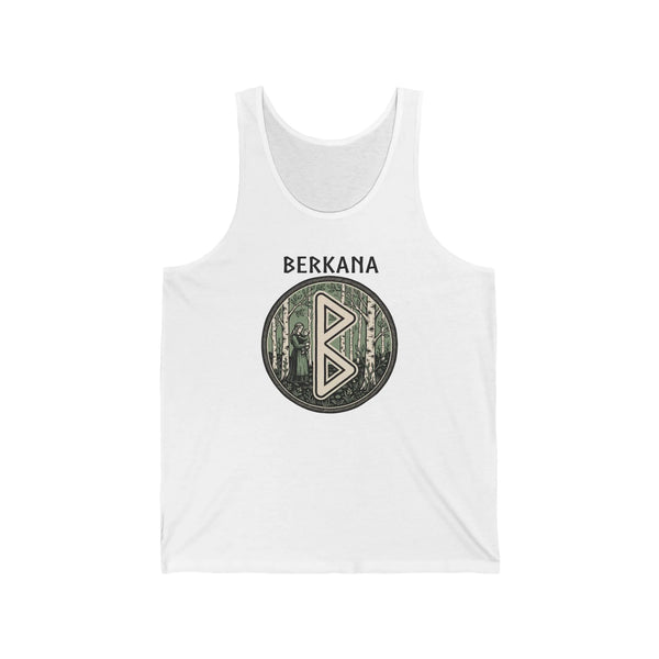 Berkana Earth Mother Rune Tank Top - Lightweight Cotton Retail Fit Jersey - Unisex White