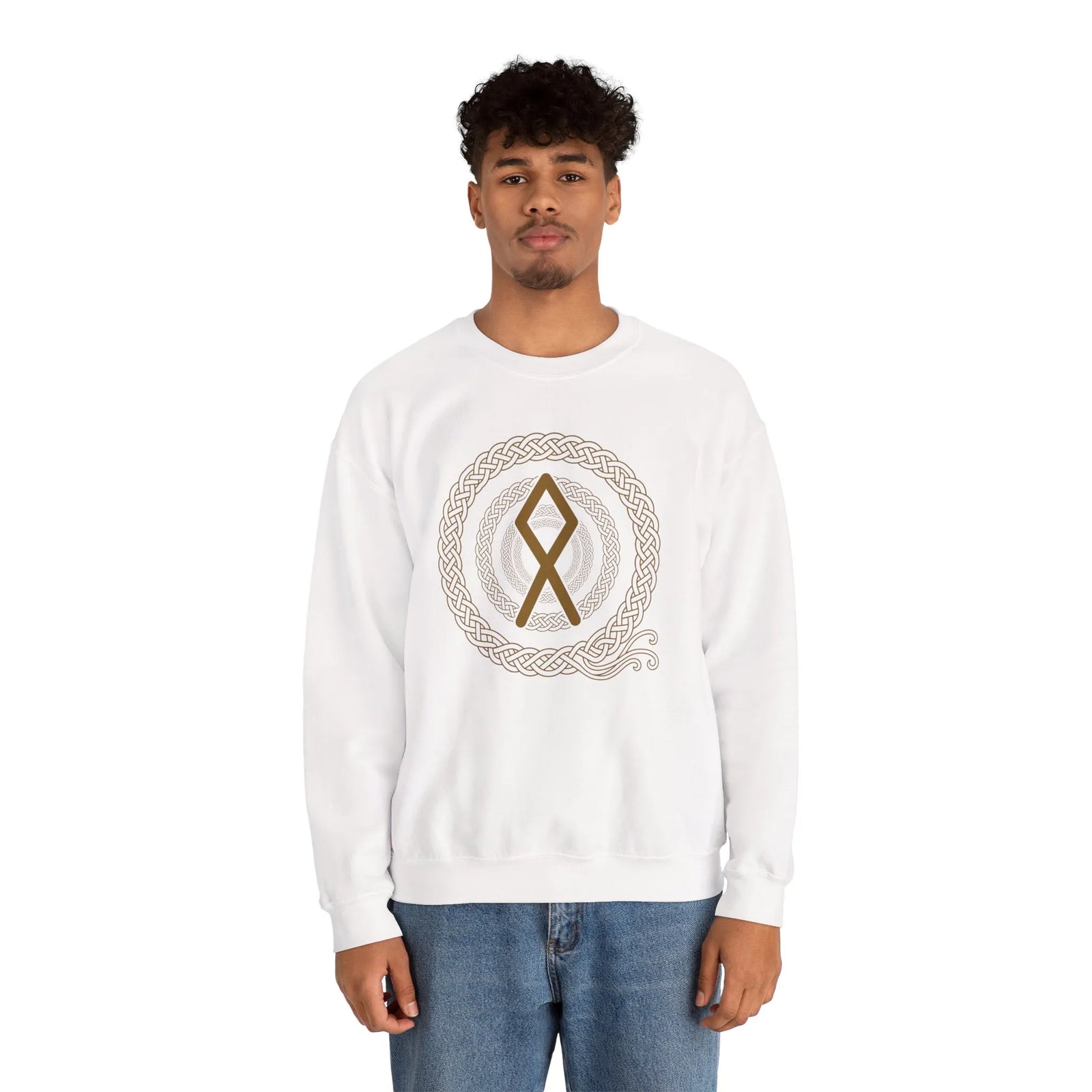Othala Rune Inheritance Sweatshirt - Heavy Blend Crewneck Fleece - Unisex Off White