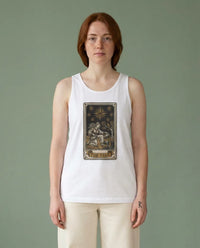 Mystic Star Tarot Card Tank Top - Lightweight Jersey Retail Fit - Unisex White