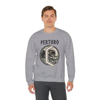 Perthro Rune Lot Cup Graphic Sweatshirt - Heavy Blend Fleece Crewneck - Unisex White
