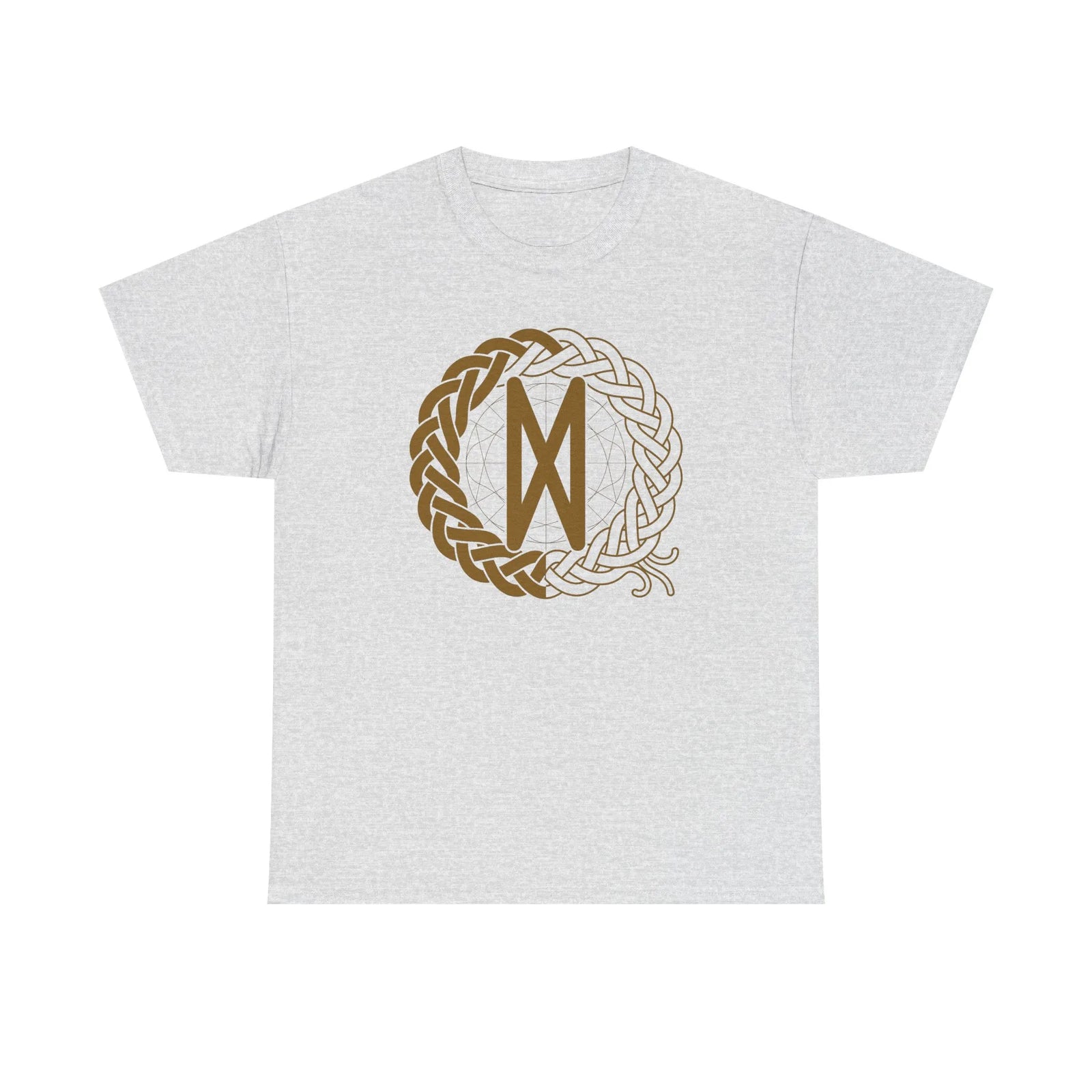 Norse Dagaz Rune Celtic Knot T-Shirt - Heavyweight Cotton Classic Fit Tee - Unisex White