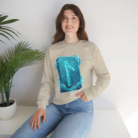 Laguz Water Rune Symbol Sweatshirt - Heavy Blend Crewneck Fleece - Unisex Ash Gray