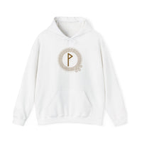 Wunjo Rune Celtic Knot Hoodie - Cozy Cotton Blend Classic Fit - Unisex White