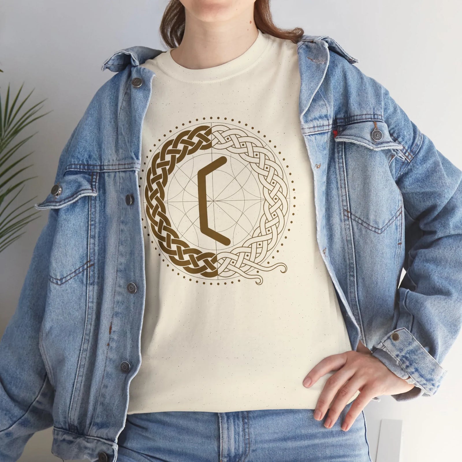 Perthro Rune Lot Cup T-Shirt - Heavy Cotton Classic Fit Tee - Unisex White