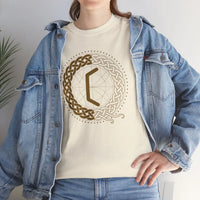 Perthro Rune Lot Cup T-Shirt - Heavy Cotton Classic Fit Tee - Unisex White