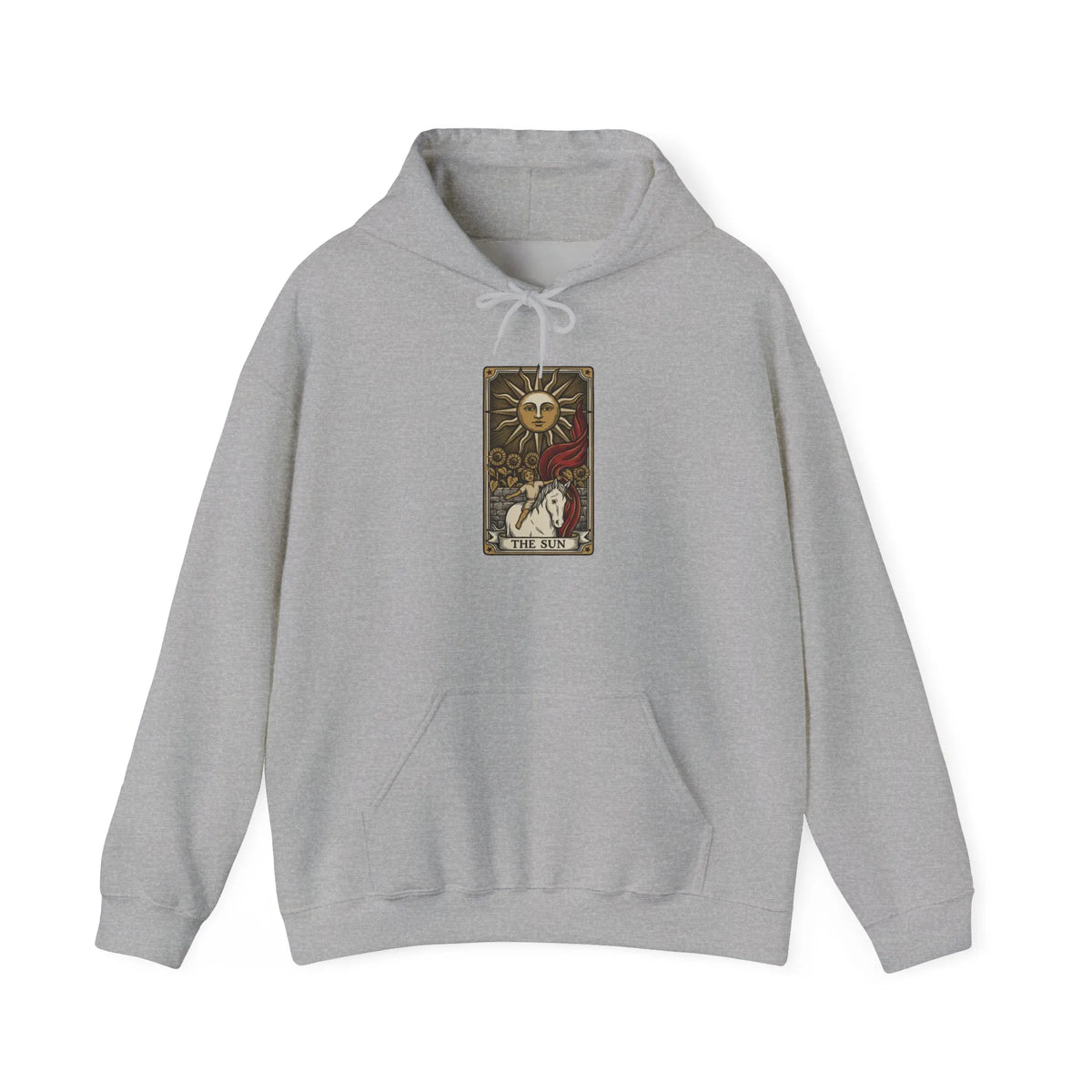 The Sun Tarot Card Hoodie - Heavy Blend Cotton-Poly Fleece Pullover - Unisex White
