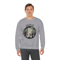Wunjo Rune Joy Celebration Sweatshirt - Heavy Blend Cotton Poly Crewneck - Unisex White