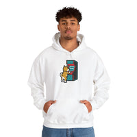 8-Bit Pixel Gaming Dogs Hoodie - Soft Cotton Blend Pullover Fleece - Unisex White