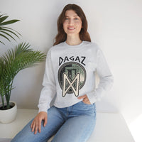 Dagaz Rune Dawn Dusk Graphic Sweatshirt - Heavyweight Cotton Poly Blend Crewneck - Unisex White