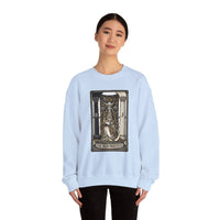 The High Priestess Tarot Card Sweatshirt - Heavy Blend Fleece Crewneck - Unisex White