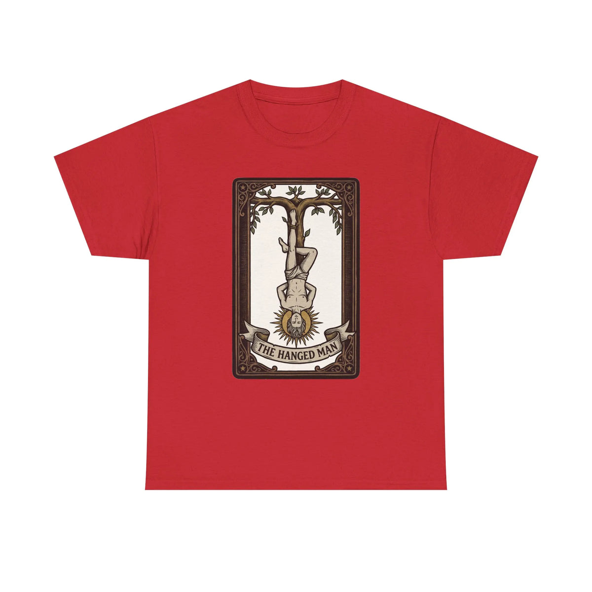 The Hanged Man Tarot Card T-Shirt - Heavy Cotton Classic Fit Tee - Unisex White