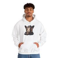 Dagaz Rune Butterfly Graphic Hoodie - Heavy Blend Fleece Pullover - Unisex White