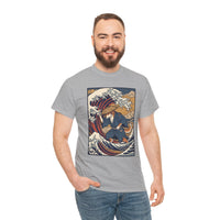 Ronin and the Wave Ukiyo-e T-Shirt - Heavy Cotton Classic Fit Tee - Unisex Off White