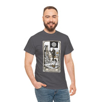 Death Tarot Card Knight Graphic T-Shirt - Heavyweight 100% Cotton Classic Fit Tee - Unisex White