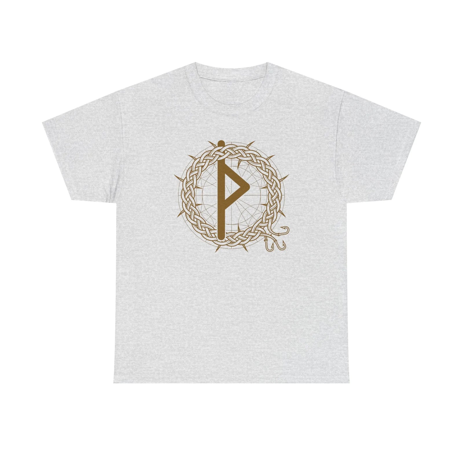 Thurisaz Rune Symbol T-Shirt - Heavy Cotton Classic Fit Tee - Unisex White