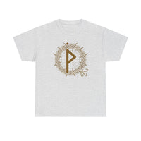 Thurisaz Rune Symbol T-Shirt - Heavy Cotton Classic Fit Tee - Unisex White