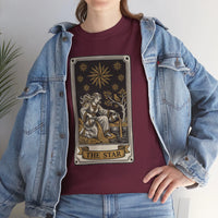 Tarot The Star Card Graphic T-Shirt - Heavy Cotton Classic Fit Tee - Unisex Off White