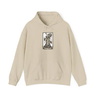 The Tower Tarot Card Hoodie - Heavy Blend Fleece Pullover - Unisex White