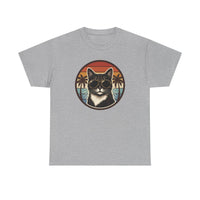 Tuxedo Cool Cats 70s Sunset Aviators T-Shirt - Heavy Cotton Classic Fit Tee - Unisex White