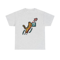 8-Bit Pixel Gaming Cats Graphic T-Shirt - Heavy Cotton Classic Fit Tee - Unisex White