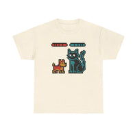 8-Bit Pixel Gaming Dogs Boss Fight T-Shirt - Heavyweight 100% Cotton Classic Fit - Unisex White