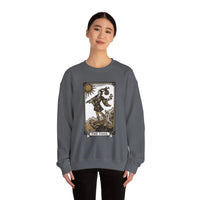 The Fool Tarot Card Graphic Sweatshirt - Heavy Blend Crewneck Fleece - Unisex White
