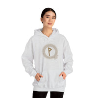 Wunjo Rune Celtic Knot Hoodie - Cozy Cotton Blend Classic Fit - Unisex White