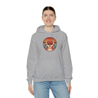 Shiba Inu 70s Sunset Aviator Hoodie - Cozy Fleece Blend Pullover - Unisex White