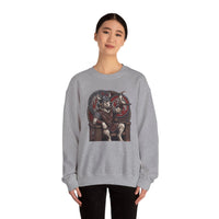 Viking Berserker Dogs Graphic Sweatshirt - Medium Weight Cotton Poly Crewneck - Unisex White