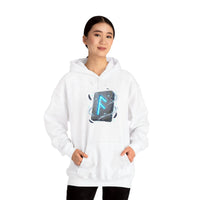 Ansuz Rune Odin's Raven Graphic Hoodie - Medium Heavy Fabric Classic Fit - Unisex White