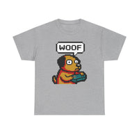 8-Bit Pixel Gaming Dog T-Shirt - Heavy Cotton Classic Fit Tee - Unisex White
