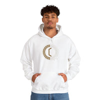 Perthro Runic Symbol Hoodie - Heavyweight Fleece Pullover - Unisex White