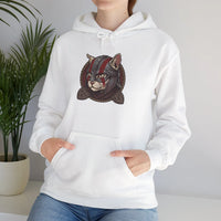 Viking Berserker Cat Warpaint Hoodie - Soft Cotton-Poly Fleece Pullover - Unisex Ash