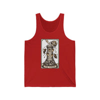 The Tower Tarot Card Tank Top - Lightweight Airlume Cotton Jersey - Unisex Athletic Heather