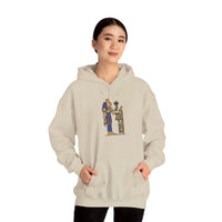 Bastet Egyptian Cat Pharaoh Hoodie - Soft Heavy Blend Fleece Pullover - Unisex White