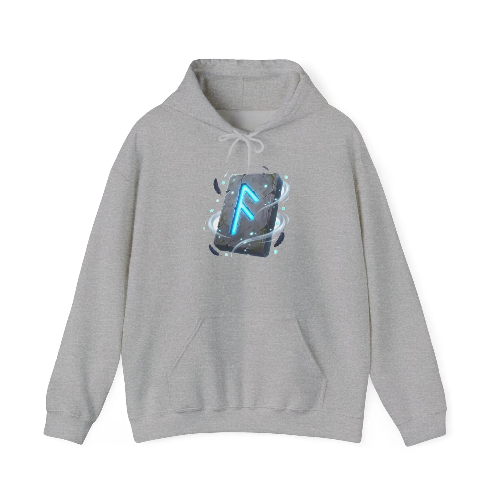 Ansuz Rune Odin's Raven Graphic Hoodie - Medium Heavy Fabric Classic Fit - Unisex White