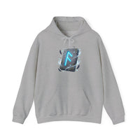 Ansuz Rune Odin's Raven Graphic Hoodie - Medium Heavy Fabric Classic Fit - Unisex White