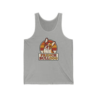 French Bulldog Retro 70s Sunset Tank Top - Lightweight Combed Cotton Tank - Unisex White