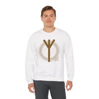 Elhaz Rune Protection Sweatshirt - Heavy Blend Cotton-Poly Crewneck - Unisex White