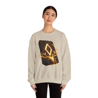 Ingwaz Rune Sacred Seed Sweatshirt - Classic Fit Heavy Blend Crewneck - Unisex White