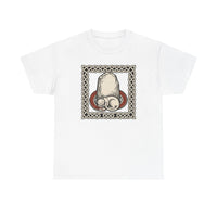 Freyja's Sacred Cat Runestone T-Shirt - Heavy Cotton Classic Fit Tee - Unisex White
