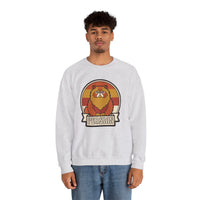 Retro Persian Cat Sunset Sweatshirt - Heavy Blend Cotton Blend Crewneck - Unisex White