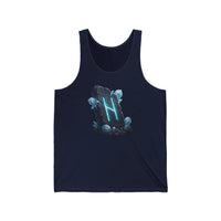 Hagalaz Runic Crystal Graphic Tank Top - Soft Combed Cotton Jersey - Unisex White