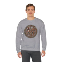 Norse Knotwork Hound Odin's Wolves Sweatshirt - Soft Durable Cotton Blend Crewneck - Unisex White